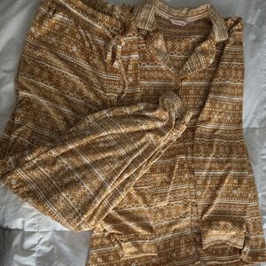 La Vie En Rose Brown and White Pajama Set